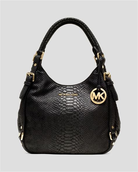 michael kors black python shoulder bag|portefeuille Michael Kors python.